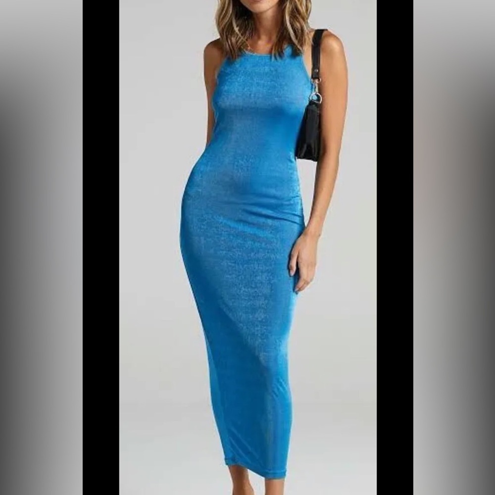 Lioness Electric Blue Sleeveless Maxi Bodycon Dress